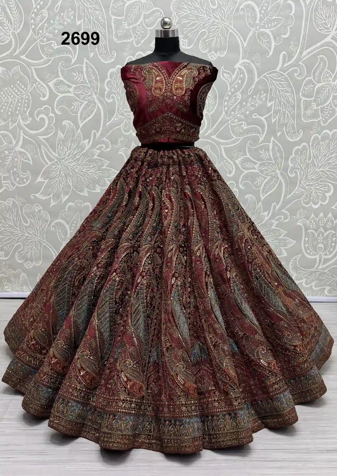 Anjani Art 2699 Velvet Wholesale Lehenga — Wholesale Lehenga, MPA wholesale from Surat - Gallery Image 2